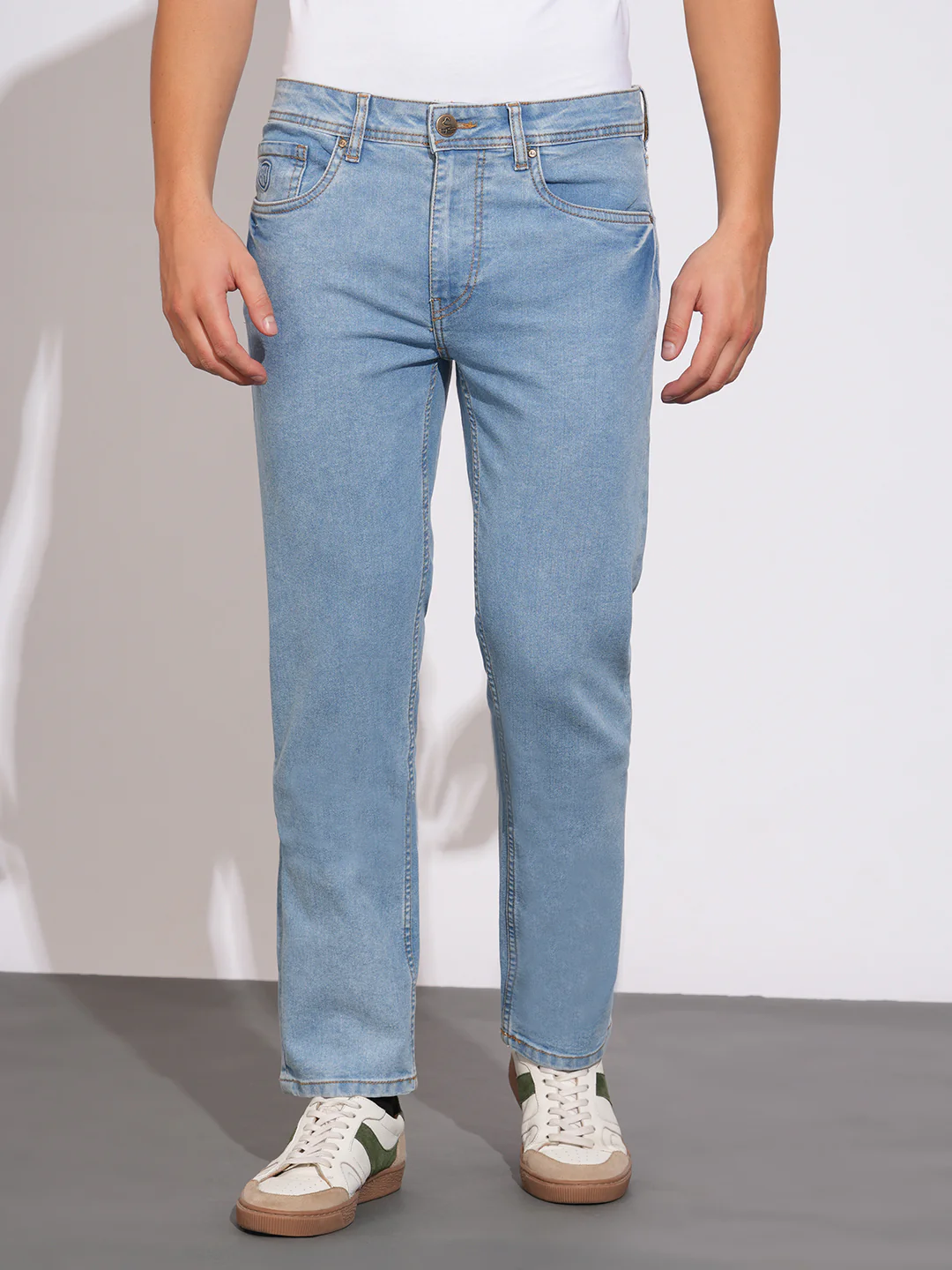 Light Tone Straight Fit Denims for Men by Being Human Clothing