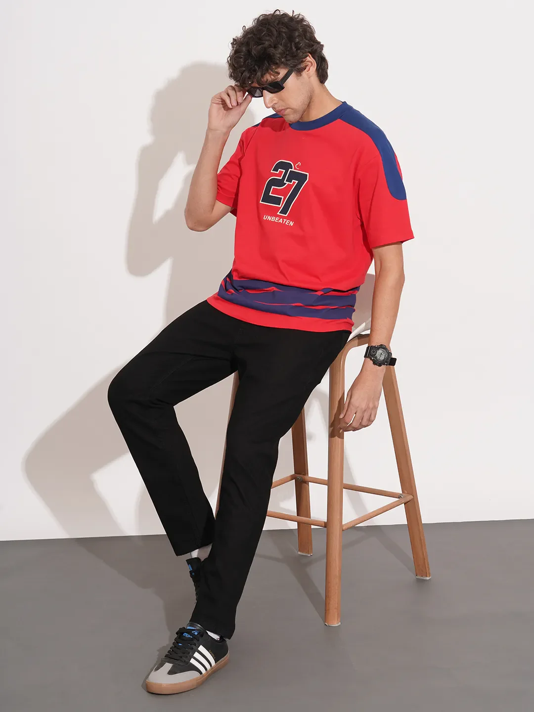 Black Cropped Fit Denims For Men By Being Human Clothing - Image 4