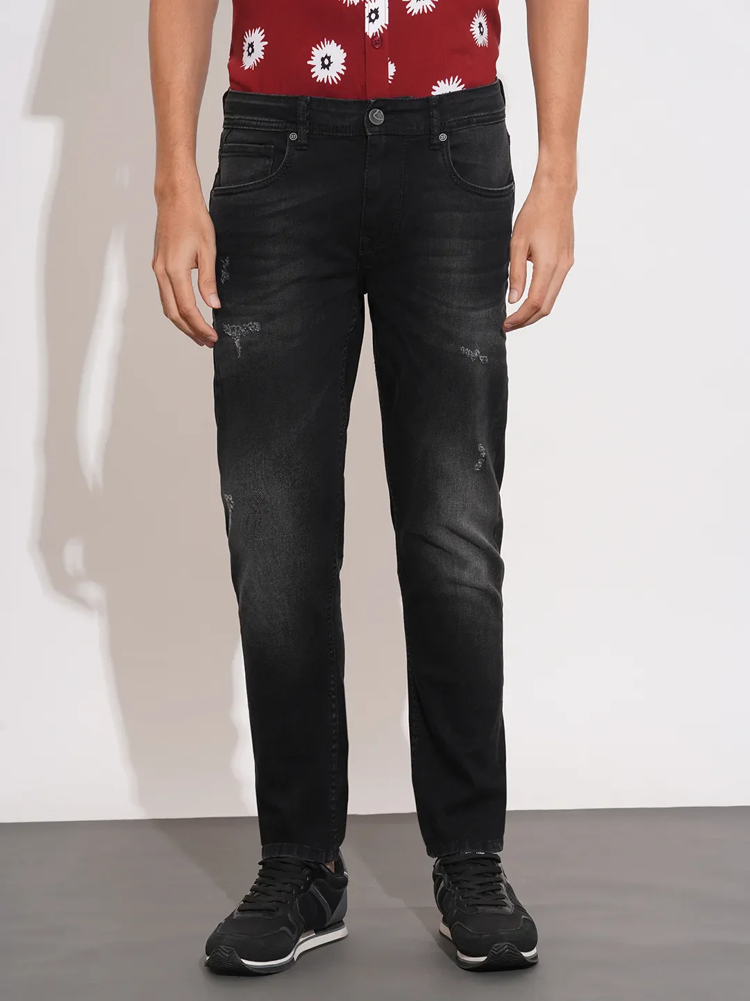 Black Skinny Fit Denims For Men By Being Human Clothing