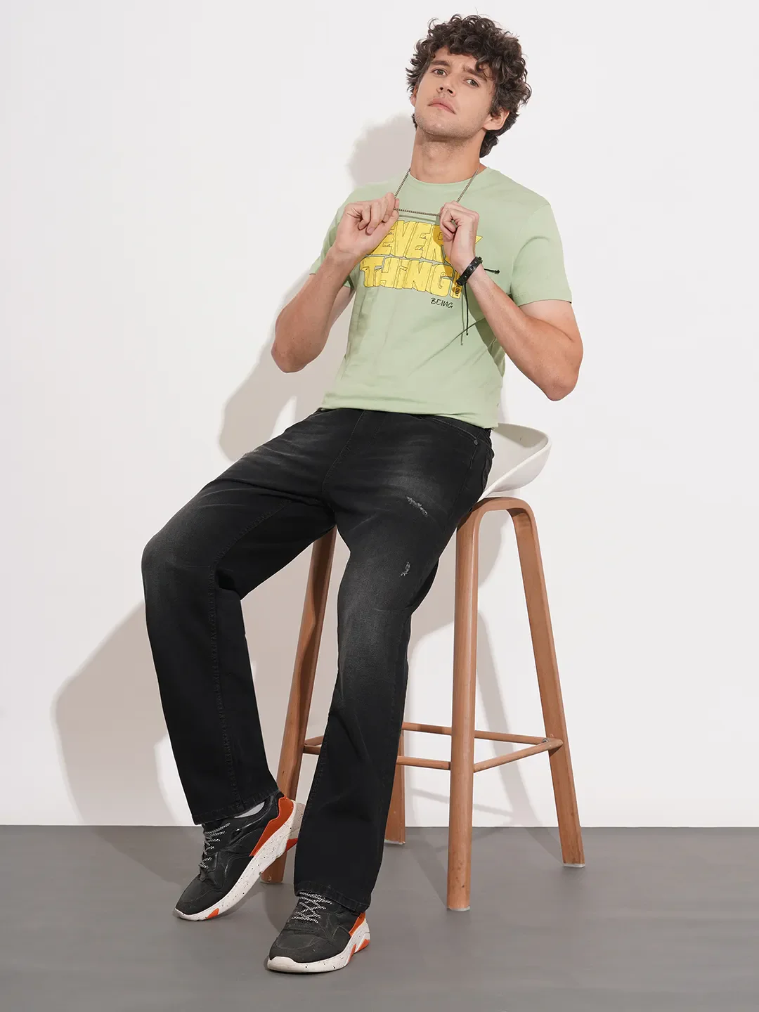 Black Straight Fit Denims For Men By Being Human Clothing - Image 4