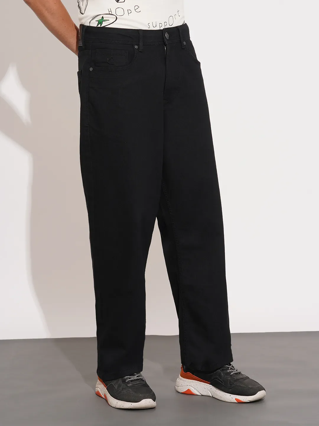 Black Anti Fit Denims For Men By Being Human Clothing - Image 2