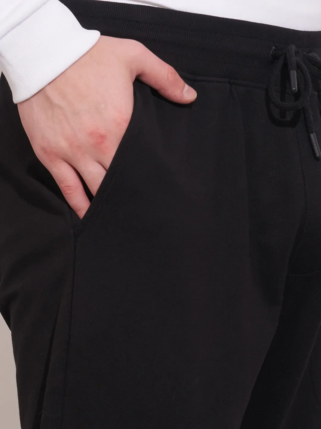 Black Regular Fit Track Pants For Men By Being Human Clothing - Image 5