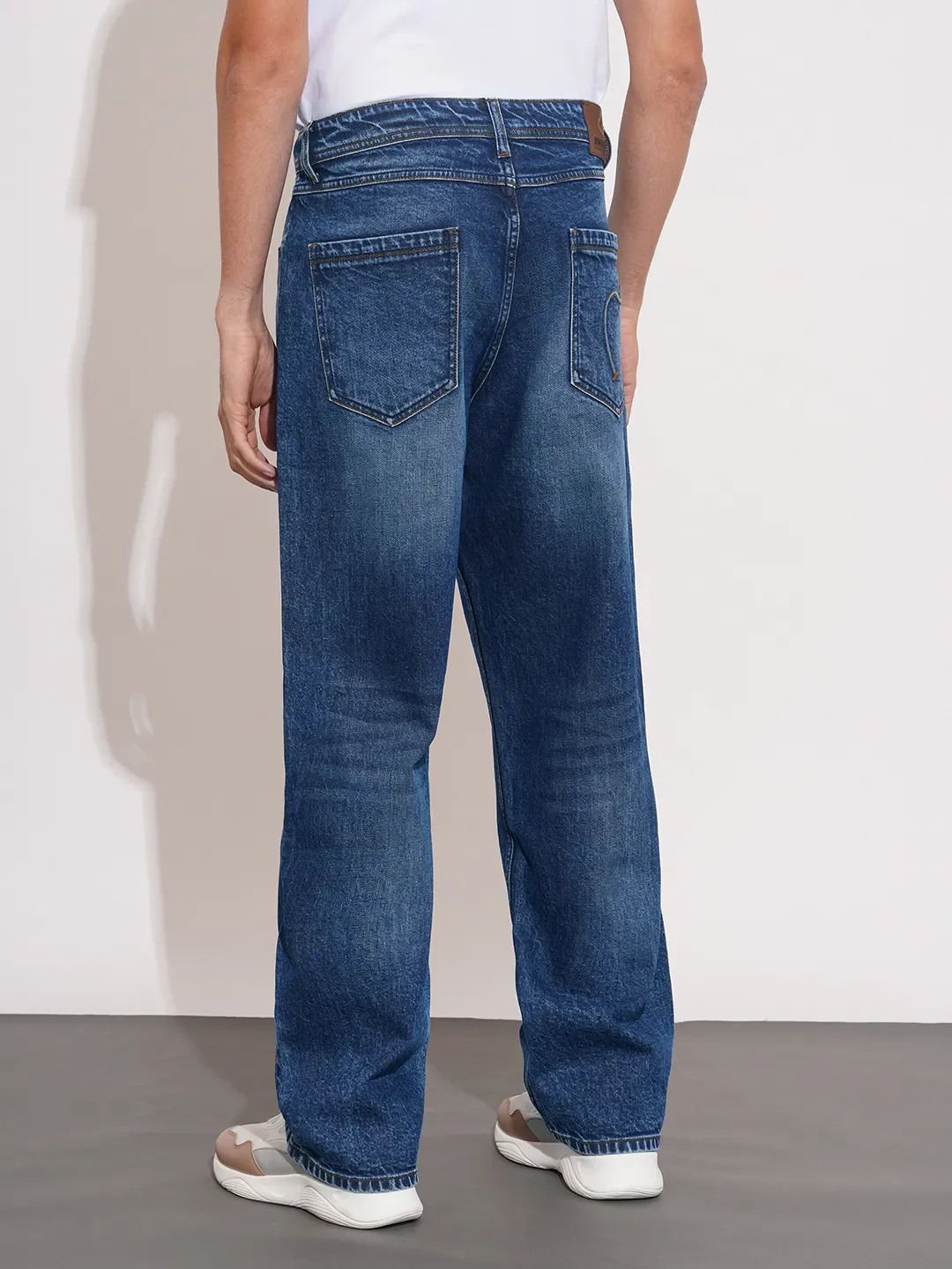 Dark Blue Anti Fit Denims For Men By Being Human Clothing - Image 3