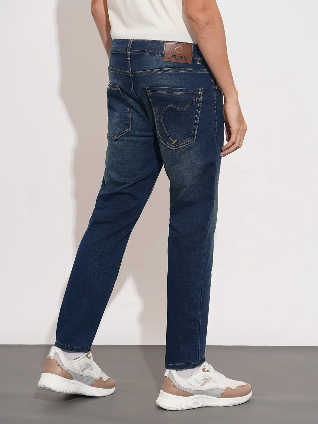 Dark Blue Boot Cut Fit Denims For Men By Being Human Clothing - Image 3