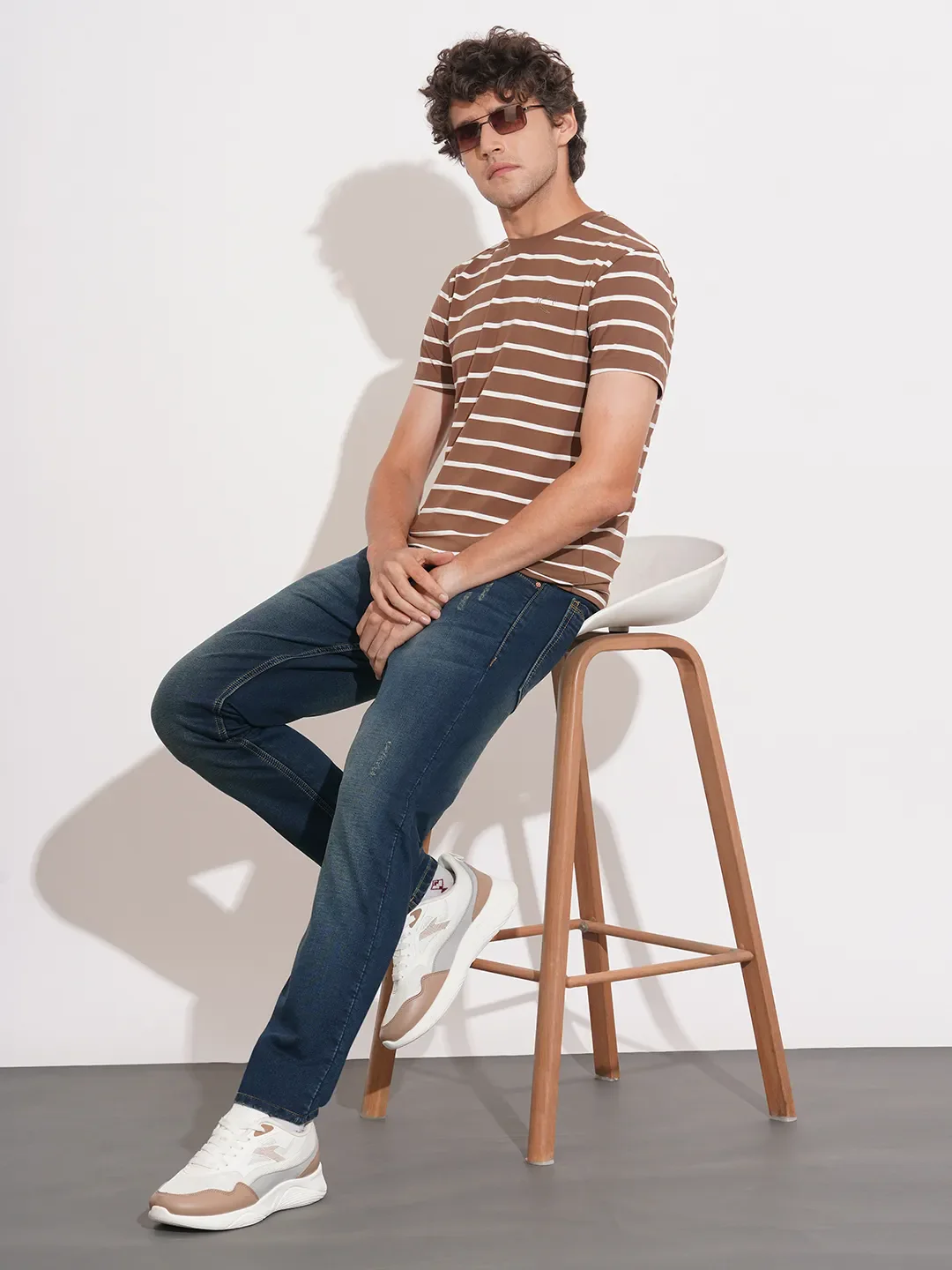Dark Blue Slim Fit Denims For Men By Being Human Clothing - Image 4