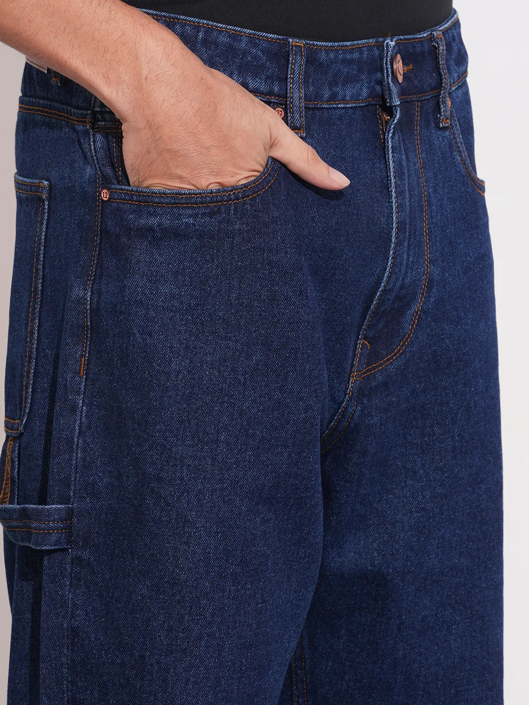 Dark Blue Anti Fit Denims For Men By Being Human Clothing - Image 5