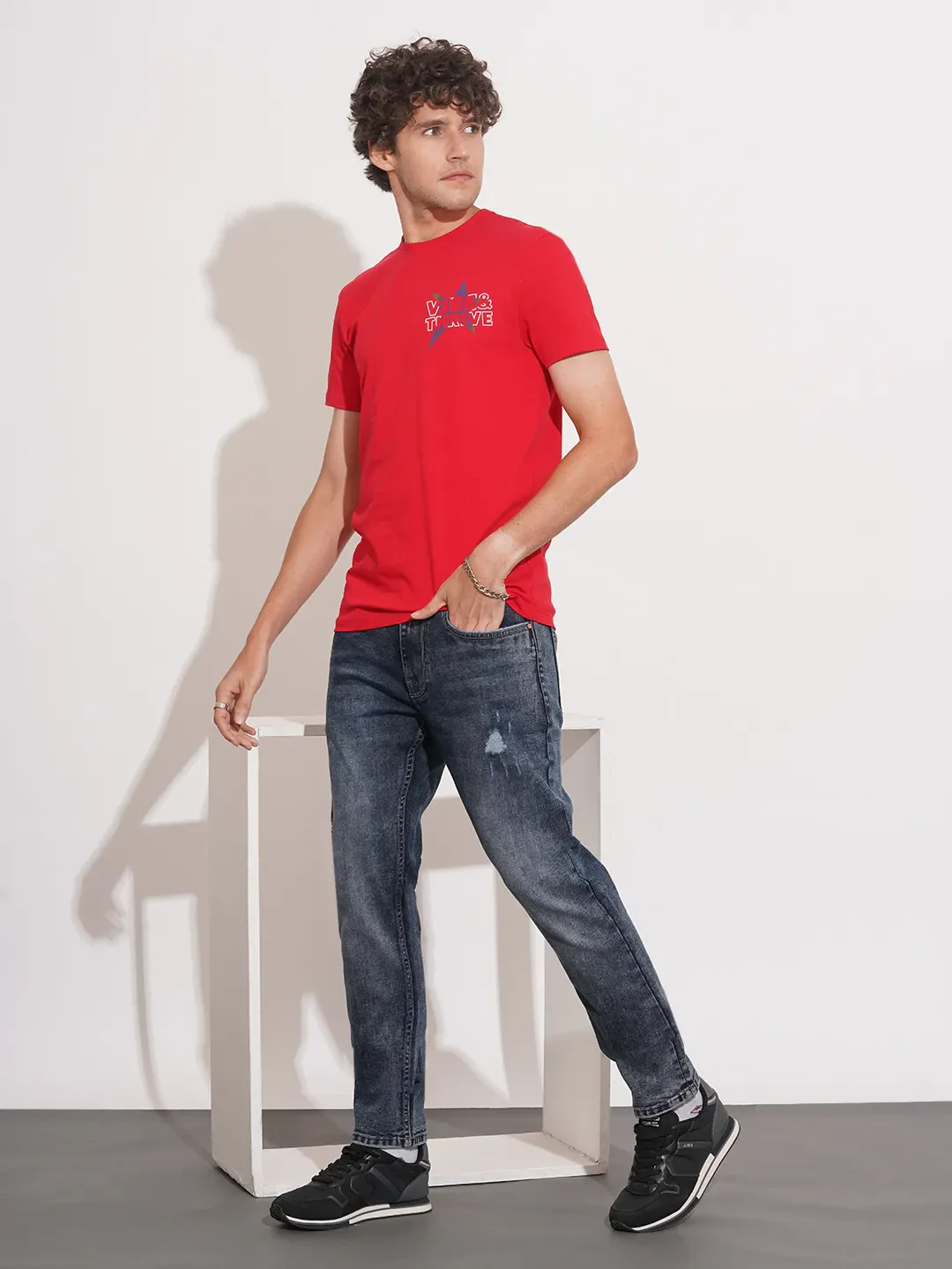 Dark Blue Skinny Fit Denims For Men By Being Human Clothing - Image 4