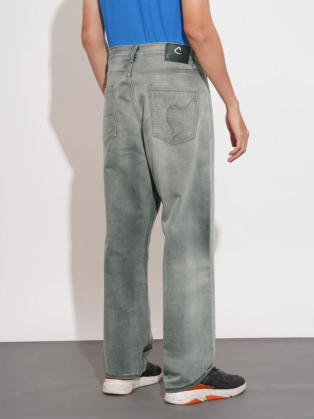 Grey Anti Fit Denims For Men By Being Human Clothing - Image 3