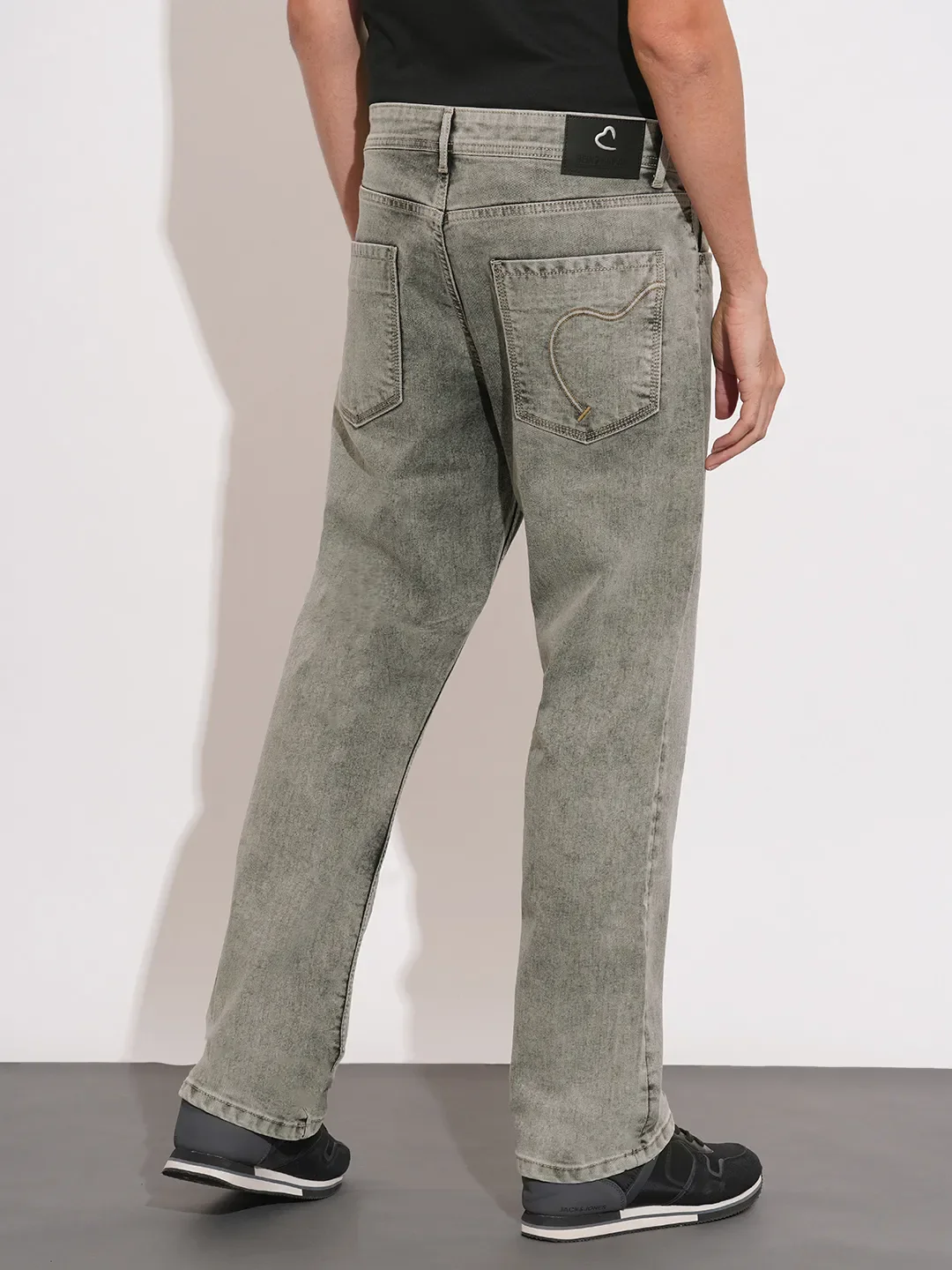 Grey Boot Cut Fit Denims For Men By Being Human Clothing - Image 3