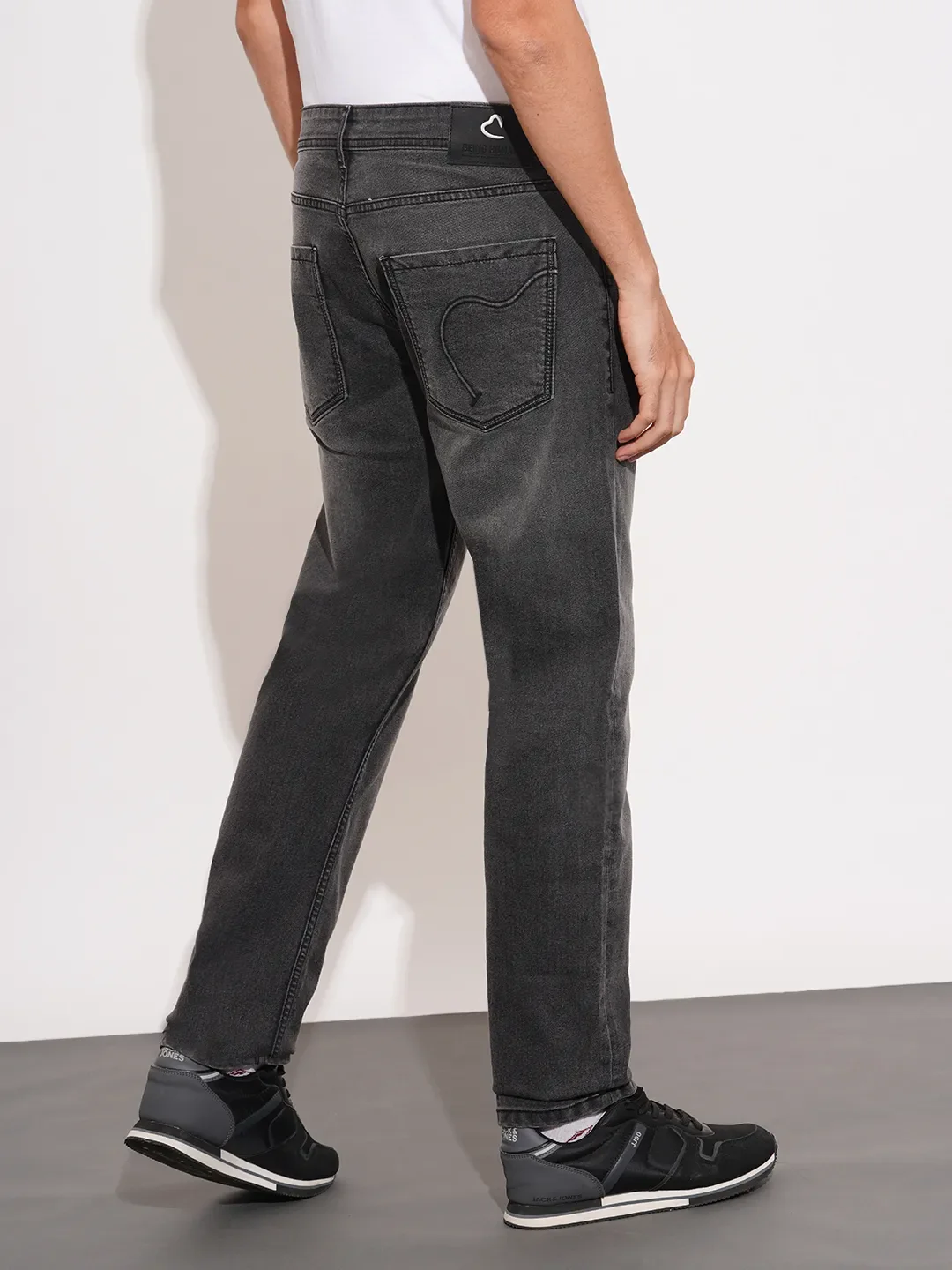 Grey Straight Fit Denims For Men By Being Human Clothing - Image 3