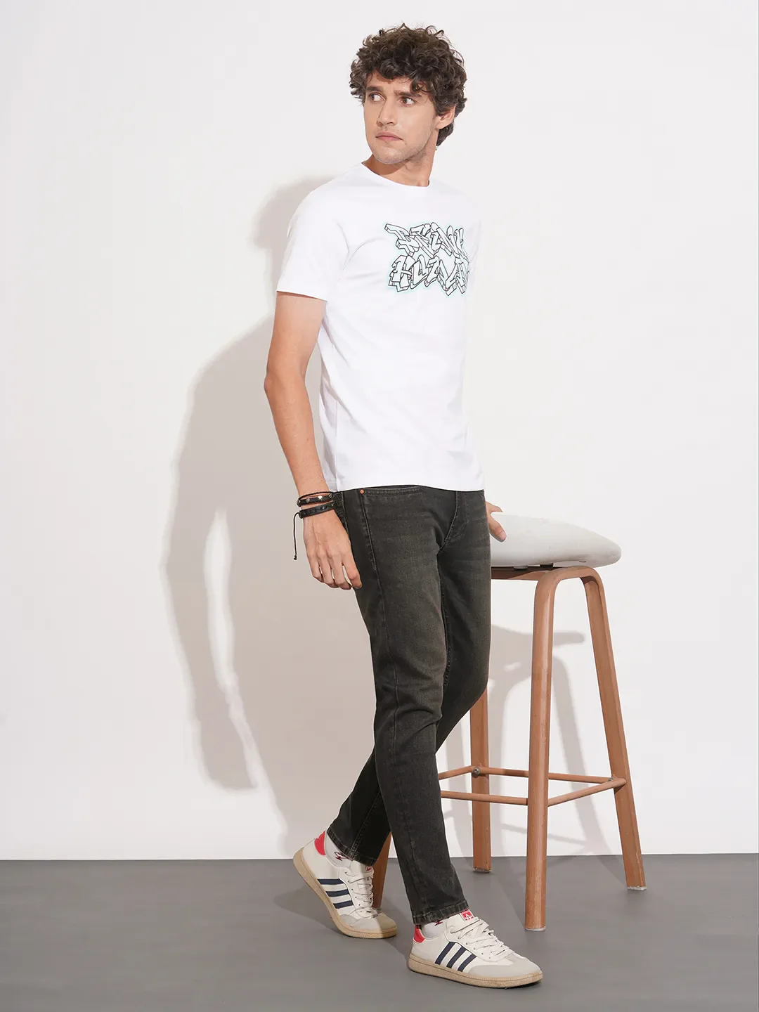 Grey Cropped Fit Denims For Men By Being Human Clothing - Image 4
