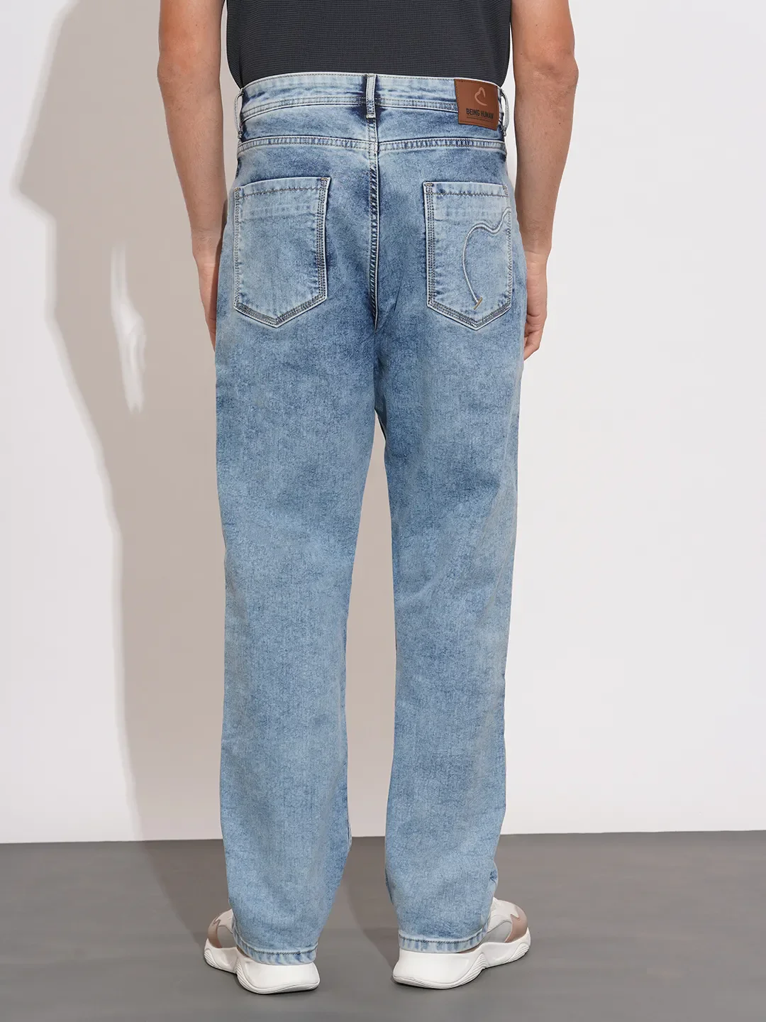 Light Blue Anti Fit Denims For Men By Being Human Clothing - Image 3