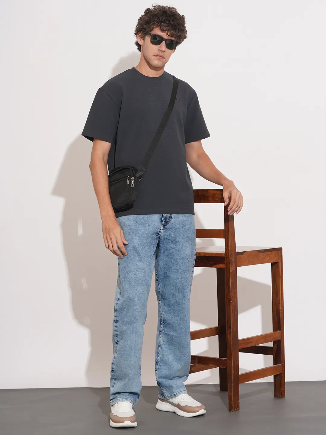 Light Blue Anti Fit Denims For Men By Being Human Clothing - Image 4