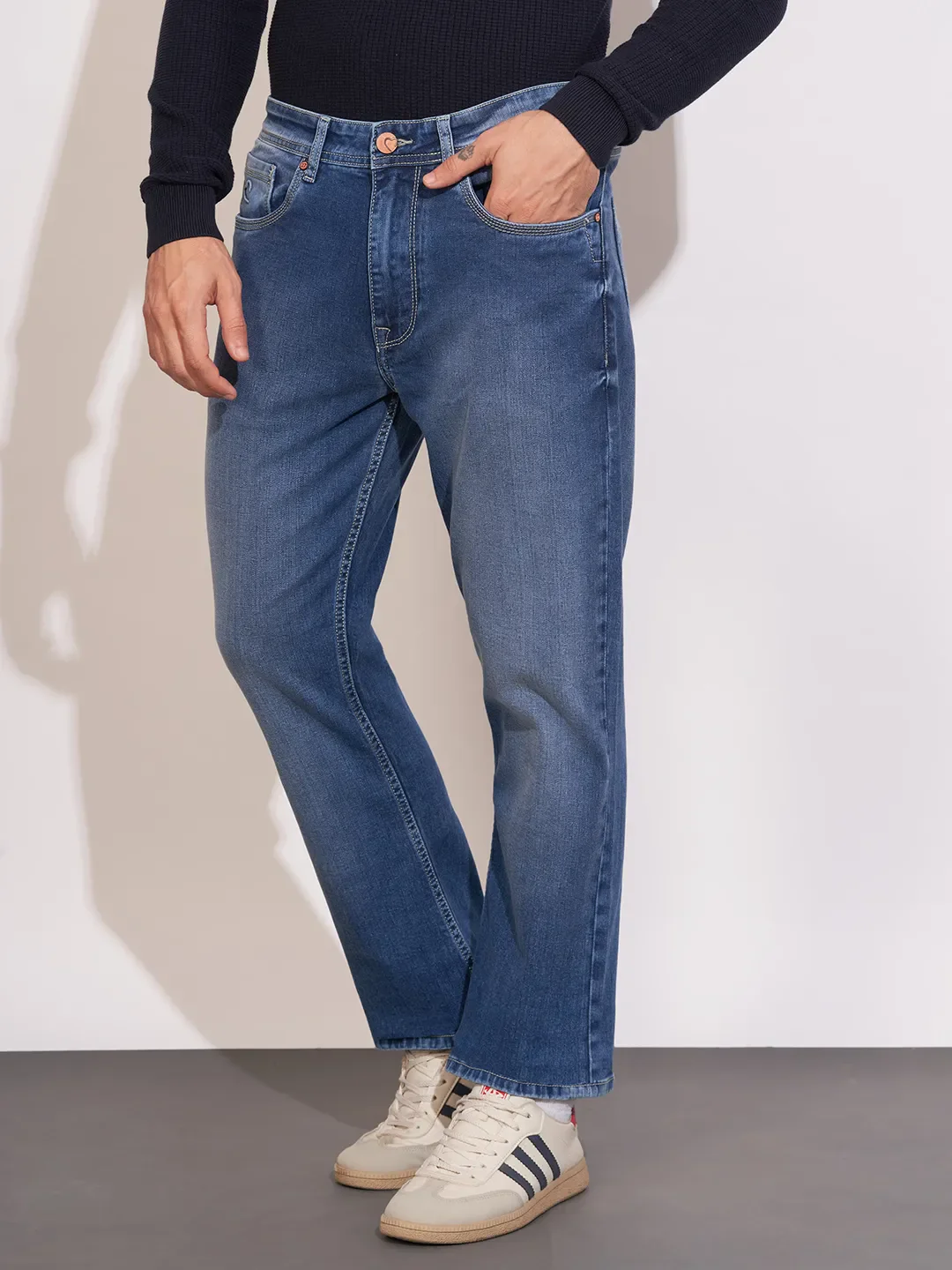 Blue Slim Fit Denims For Men By Being Human Clothing - Image 2
