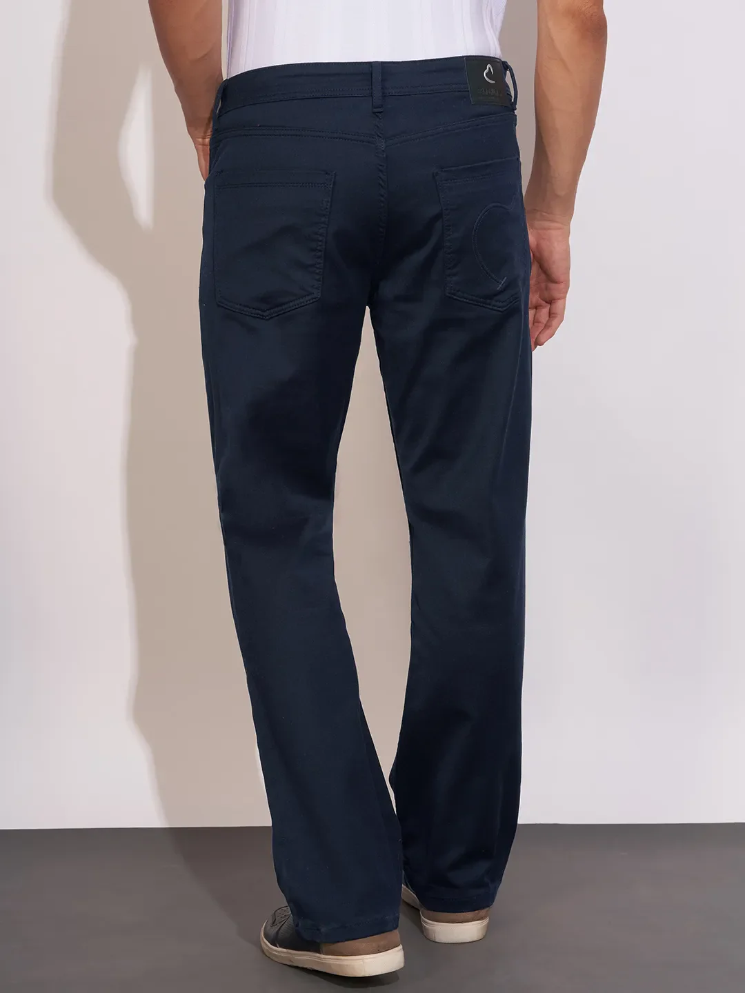Blue Boot Cut Fit Cotton Blend Men's Denims by Being Human Clothing - Image 3