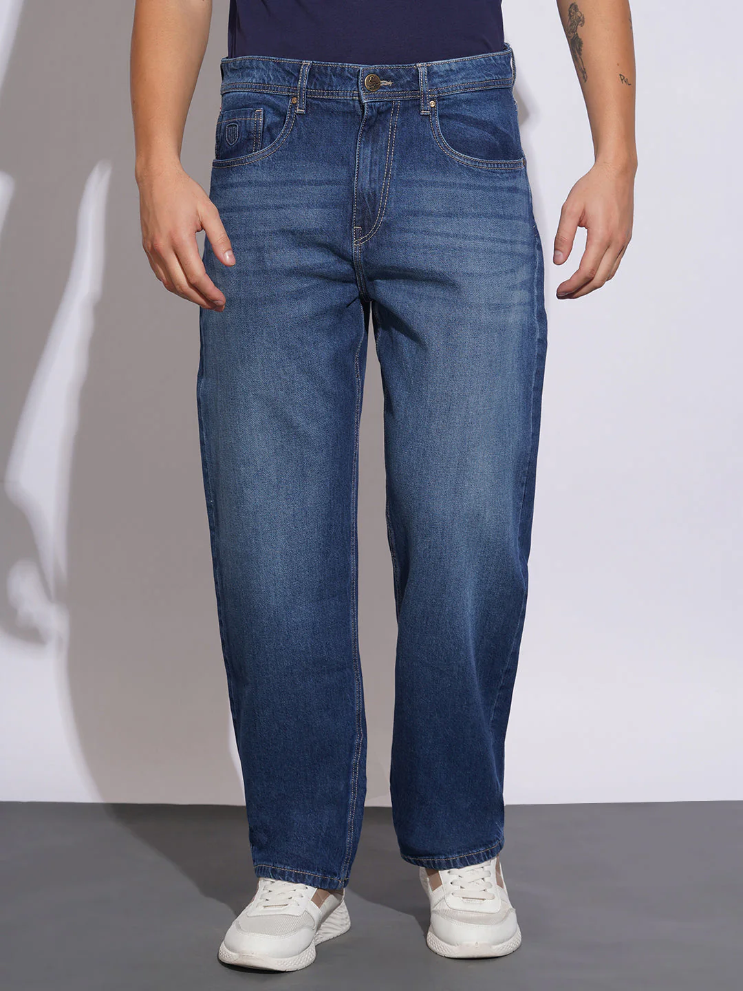 Mid Tone Anti Fit Jeans for Men by Being Human Clothing