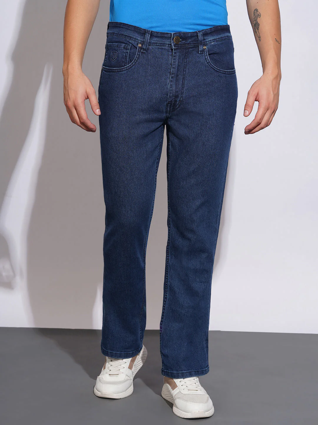 Mid Tone Boot Cut Fit Jeans for Men by Being Human Clothing