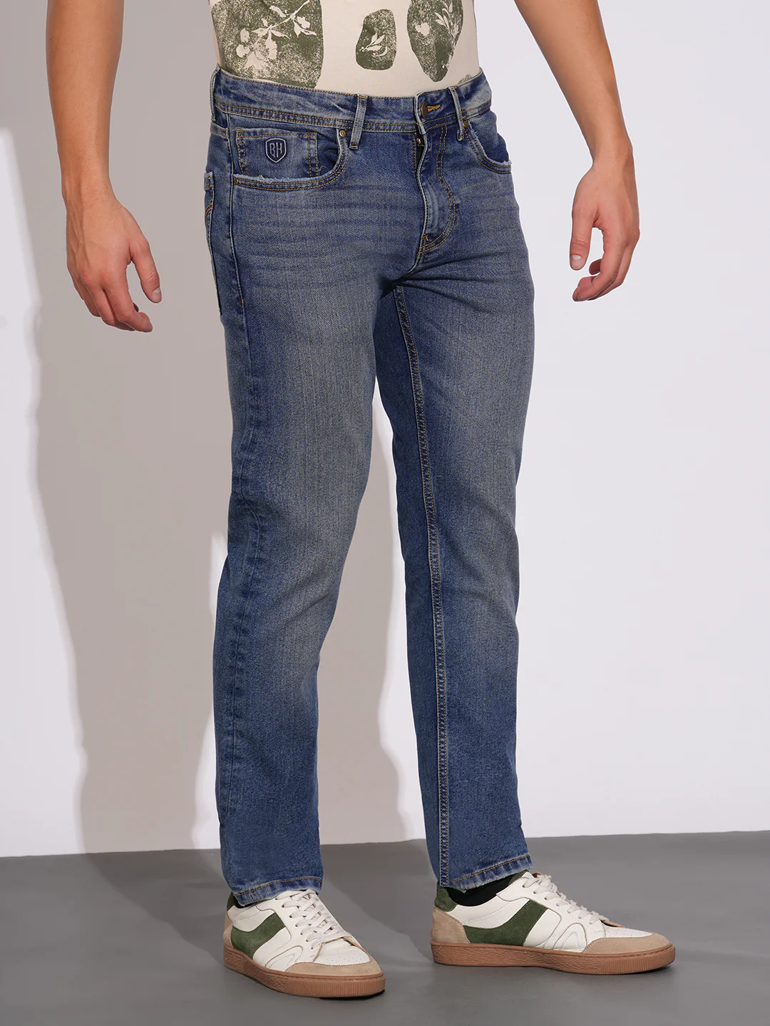 Mid Tone Slim Fit Denims for Men by Being Human Clothing - Image 2
