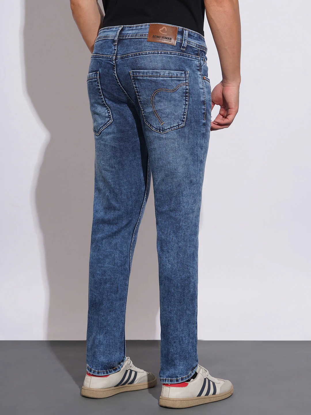 Mid Tone Slim Fit Jeans for Men by Being Human Clothing - Image 3