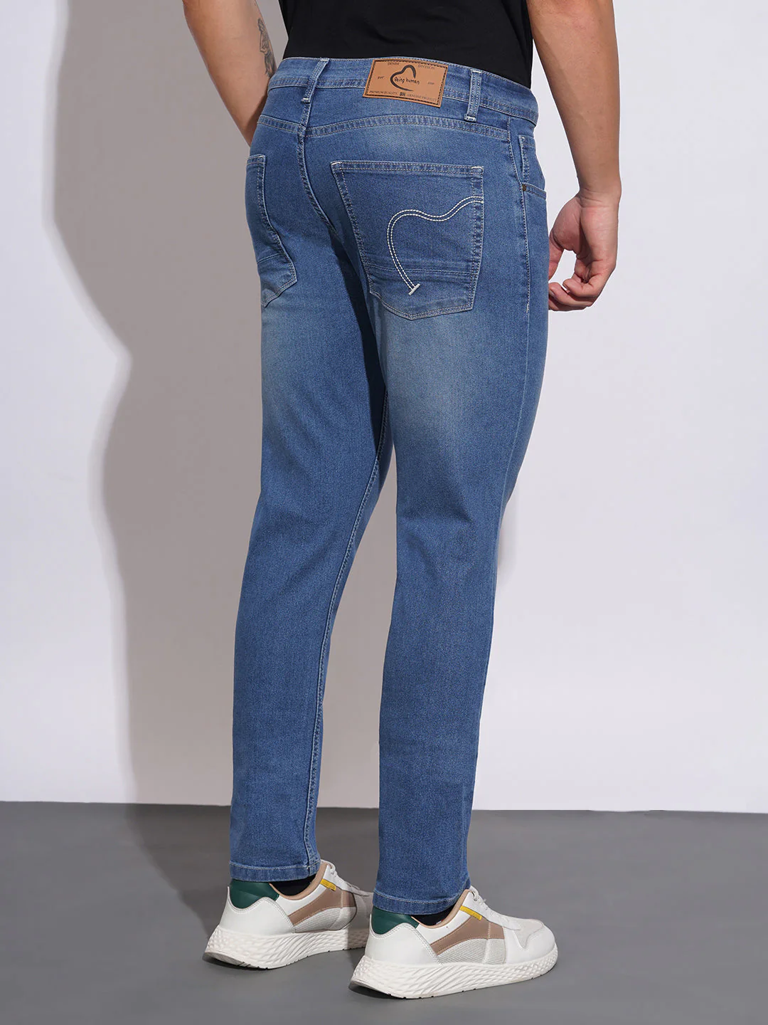 Mid Tone Slim Fit Jeans for Men by Being Human Clothing - Image 3