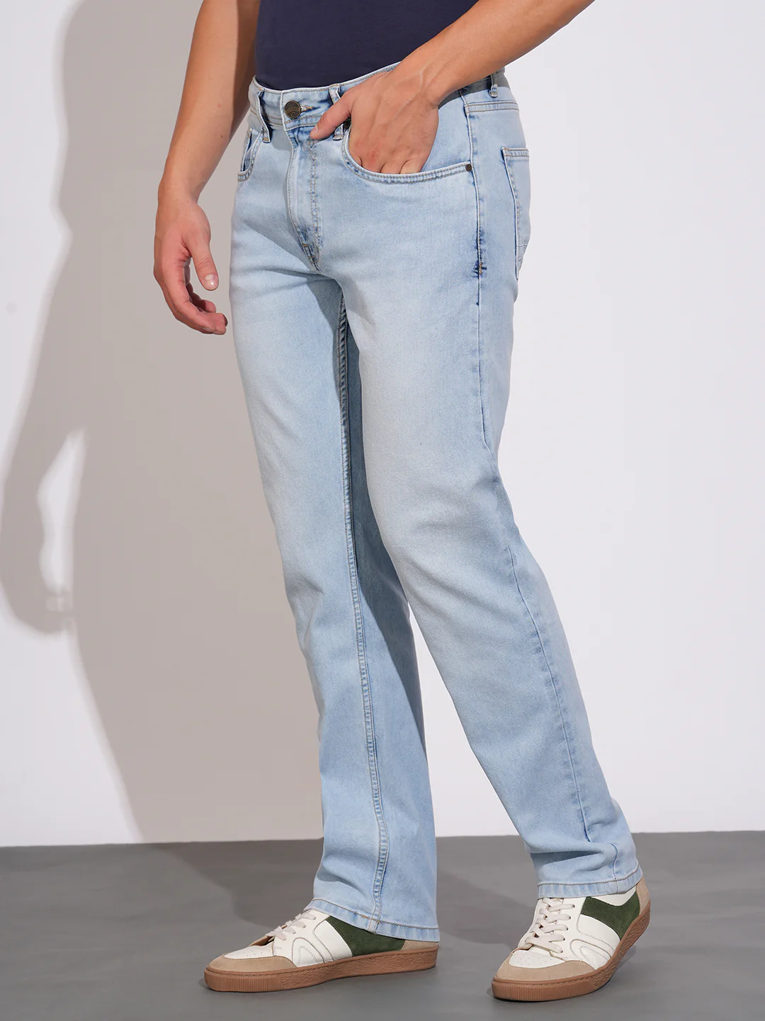 Mid Tone Straight Fit Denims for Men by Being Human Clothing - Image 2