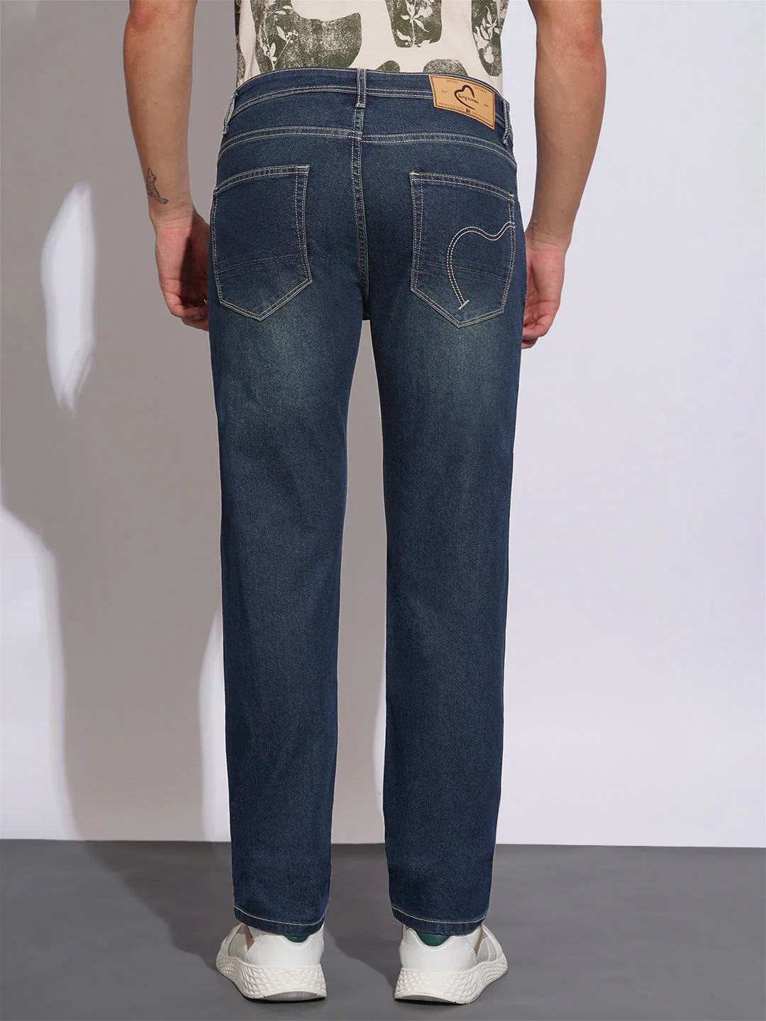 Mid Tone Straight Fit Jeans for Men by Being Human Clothing - Image 3