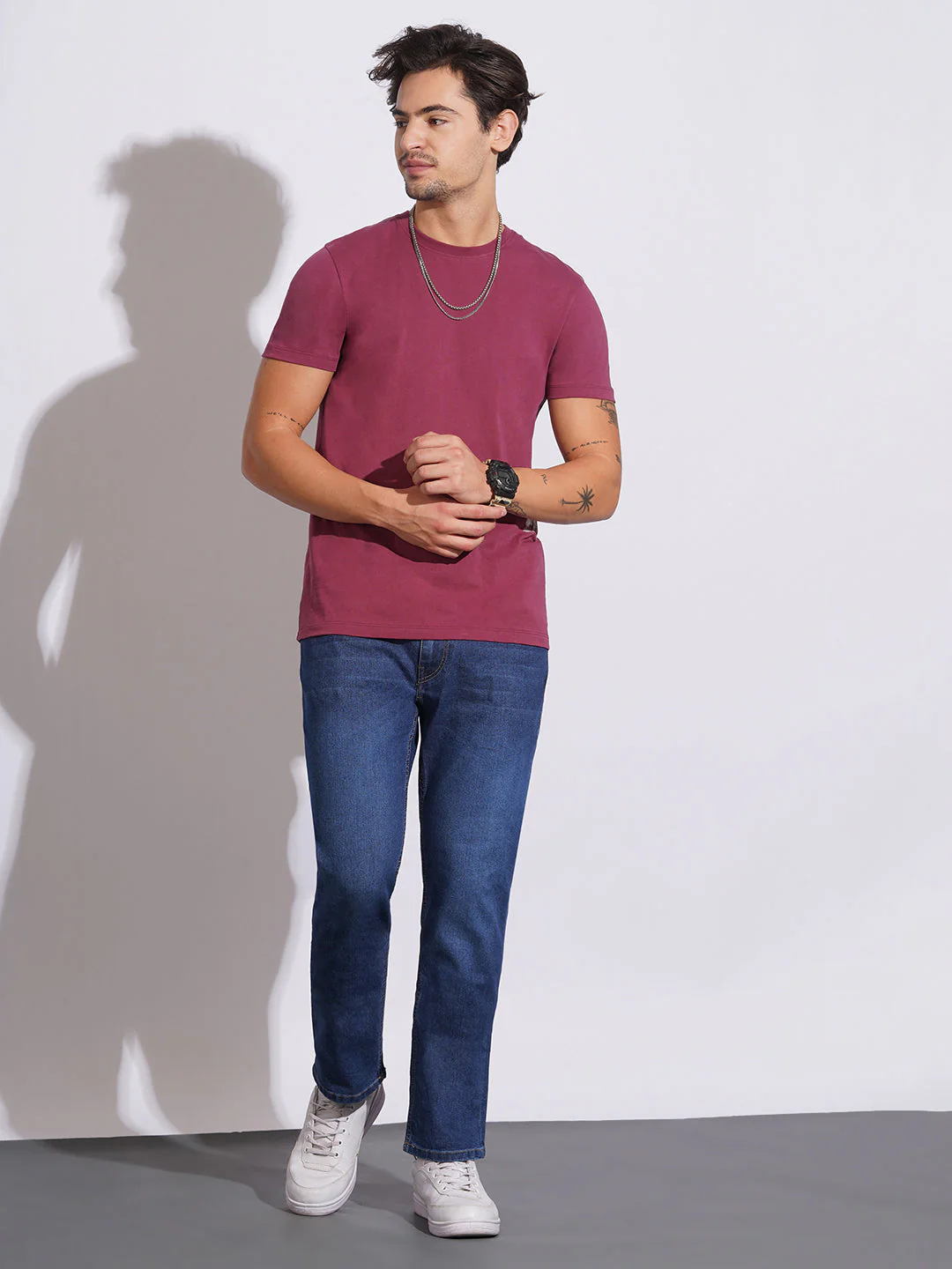 Mid Tone Straight Fit Jeans for Men by Being Human Clothing - Image 4