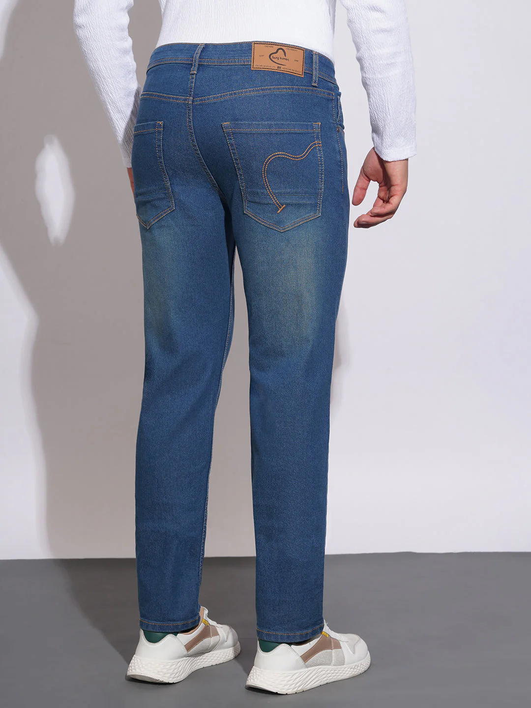 Mid Tone Straight Fit Jeans for Men by Being Human Clothing - Image 3