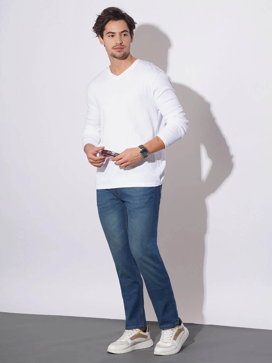 Mid Tone Straight Fit Jeans for Men by Being Human Clothing - Image 4