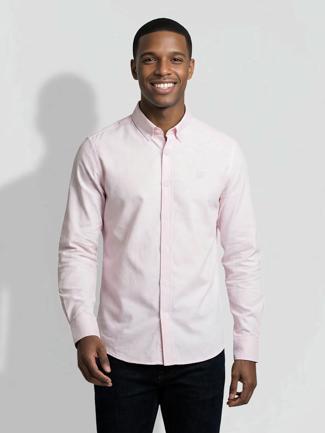 Pink Moderno Fit Men's Long Sleeves Shirt by Being Human Clothing