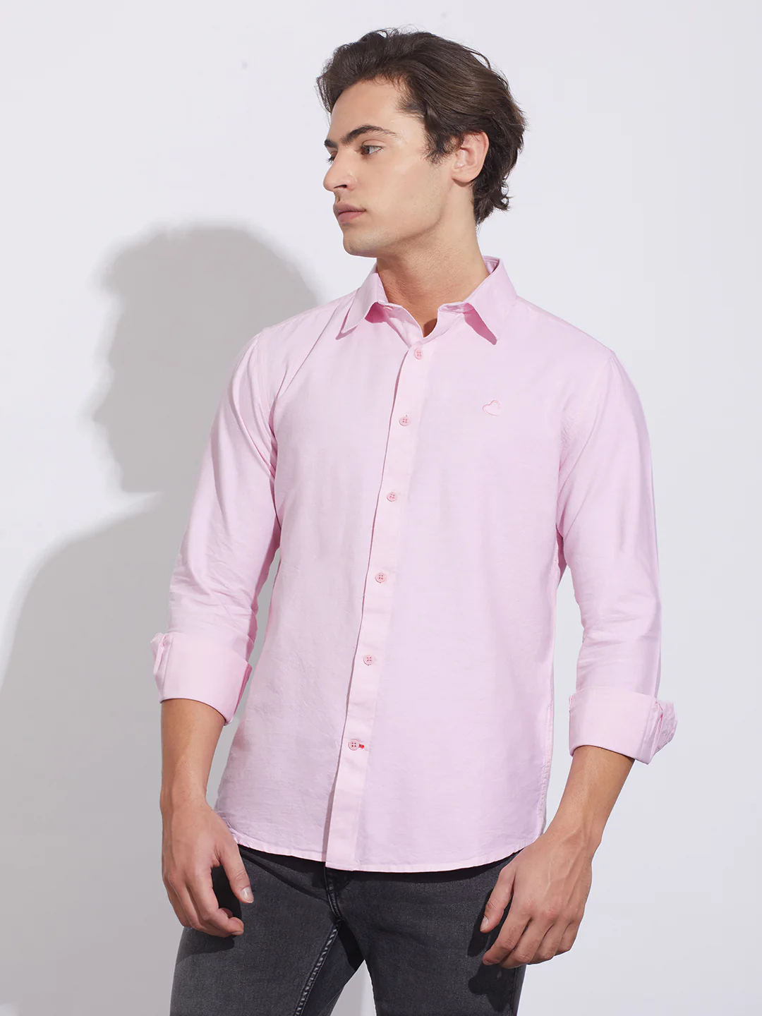 Pink Moderno Fit Regular Collar Shirt for Men by Being Human Clothing - Image 2