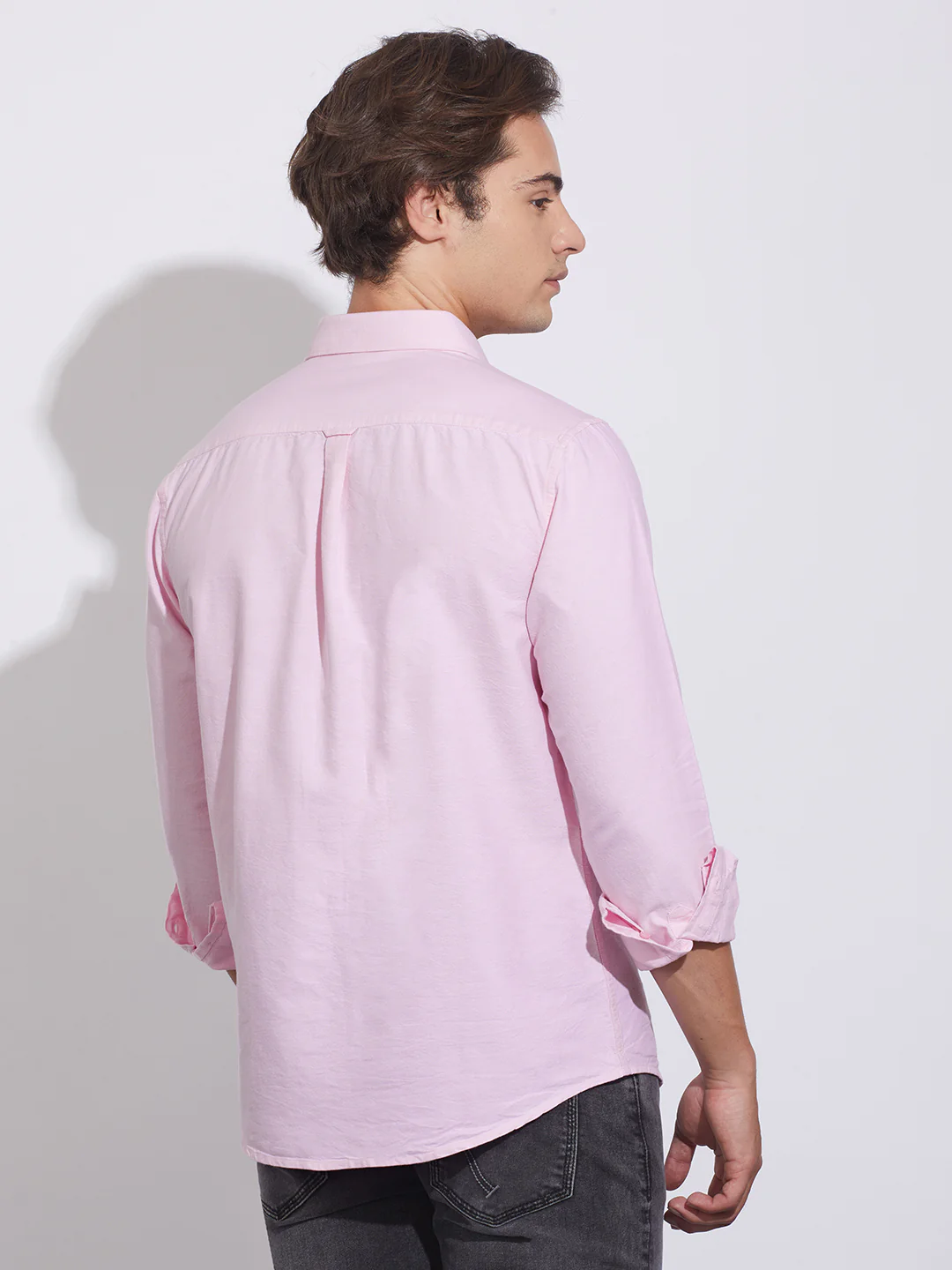 Pink Moderno Fit Regular Collar Shirt for Men by Being Human Clothing - Image 3