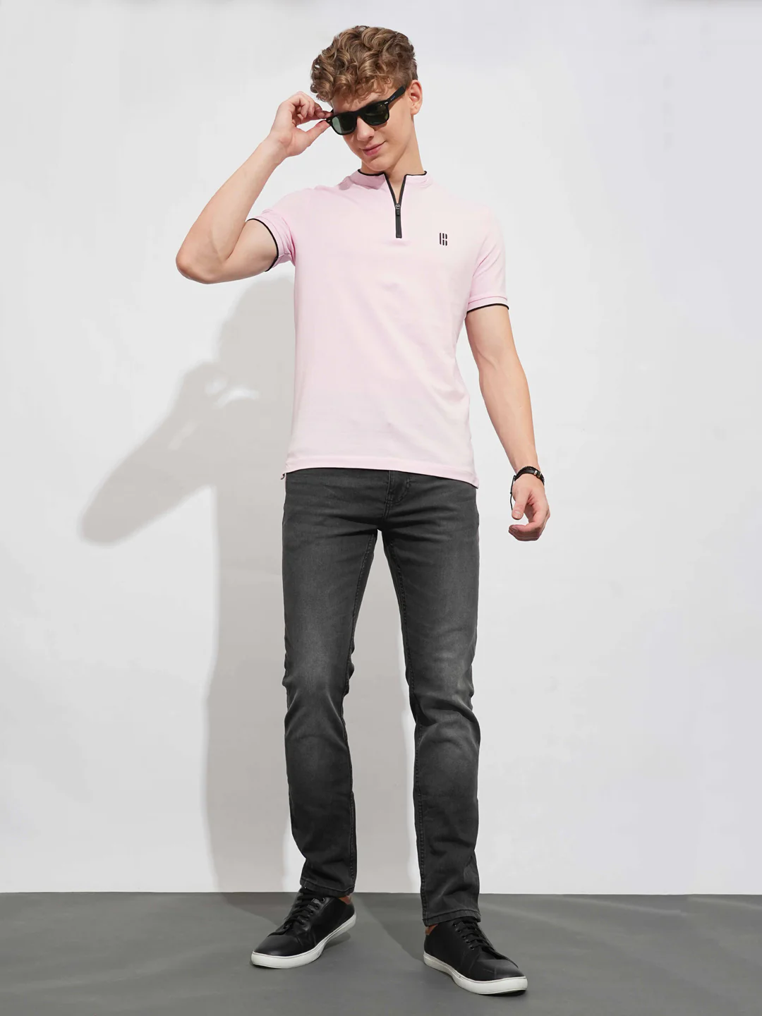 Pink Regular Fit Men's Polo T-Shirt by Being Human Clothing - Image 4