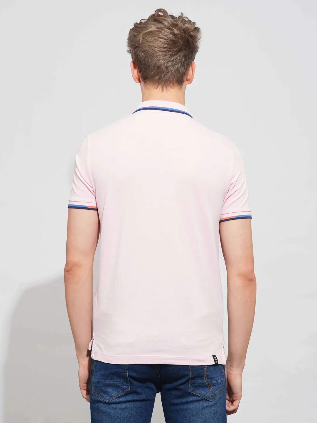 Pink Regular Fit Men's Polo T-Shirt by Being Human Clothing - Image 3