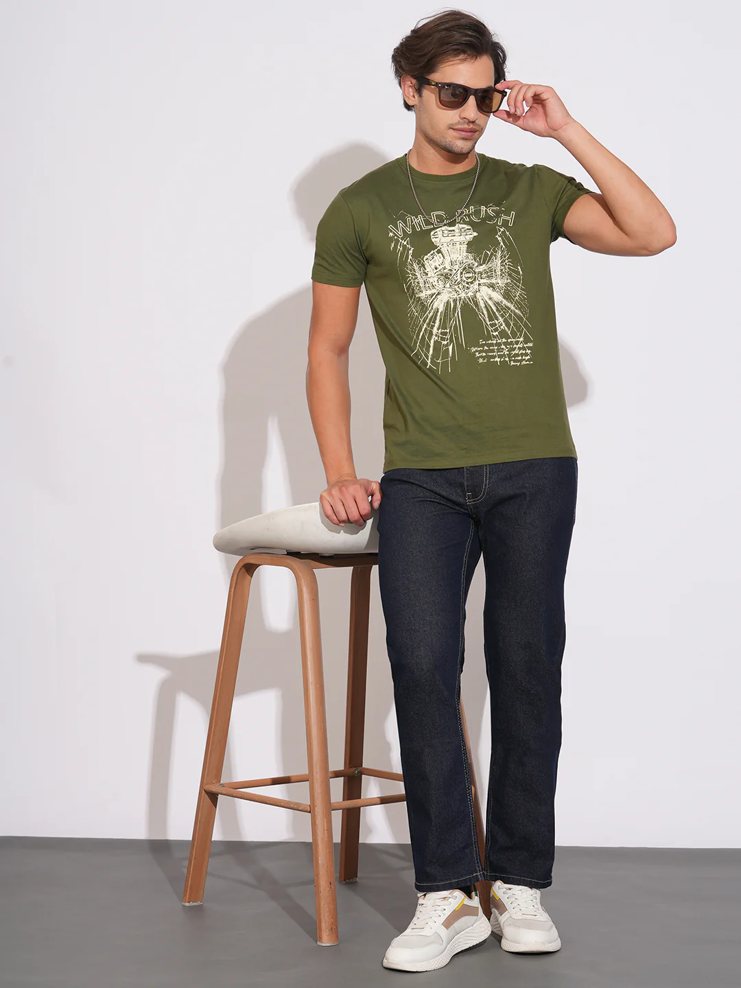 Raw Blue Straight Fit Denims for Men by Being Human Clothing - Image 4
