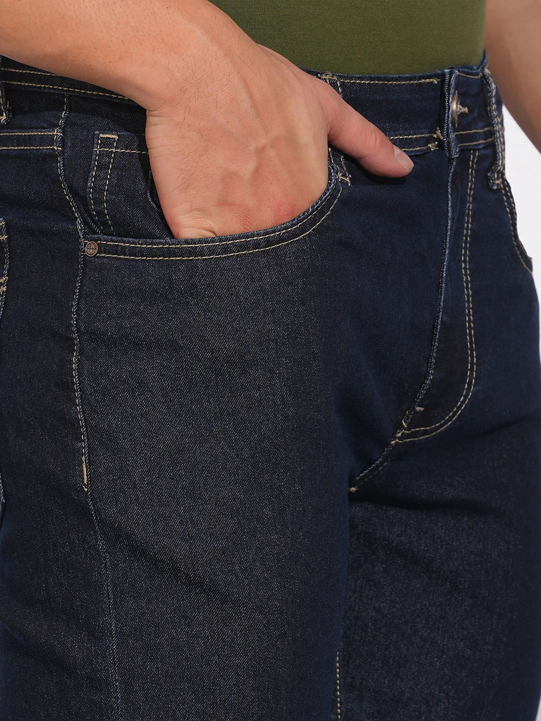 Raw Blue Straight Fit Denims for Men by Being Human Clothing - Image 5