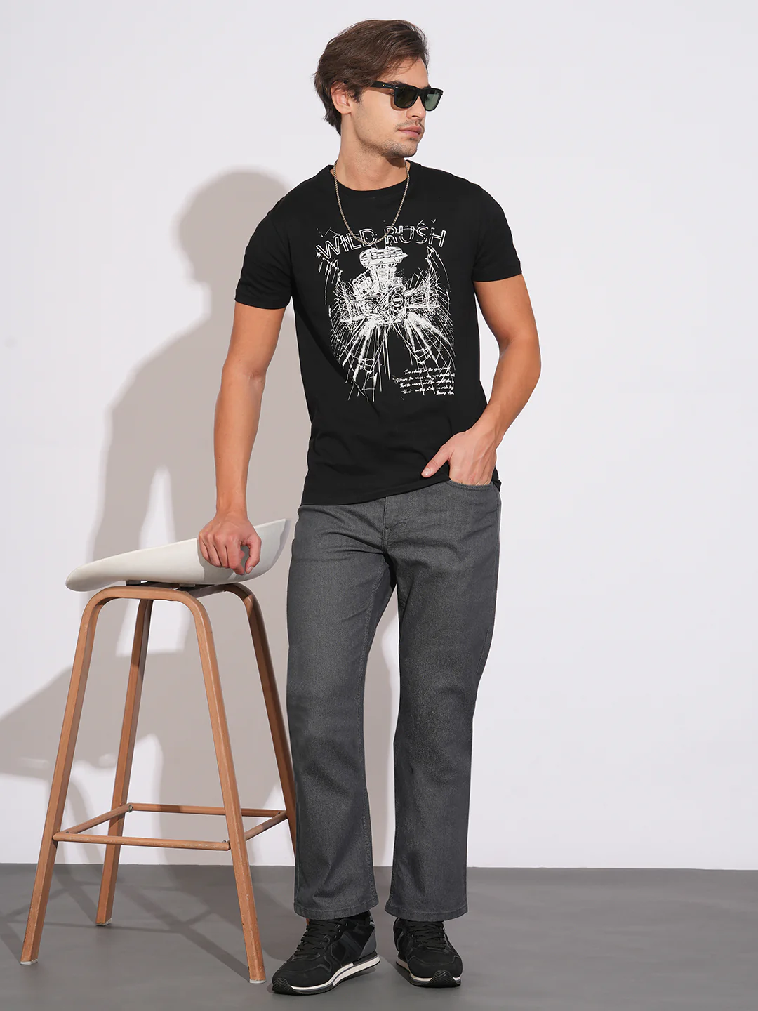 Raw Grey Boot Cut Fit Denims for Men by Being Human Clothing - Image 4
