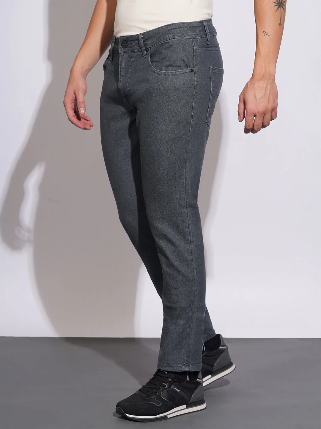 Raw Grey Slim Fit Jeans for Men by Being Human Clothing - Image 2