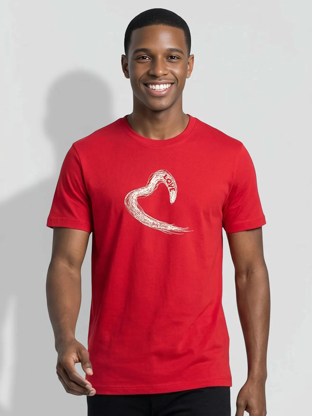 Red Moderno Fit Men's Love Graphic T-Shirt by Being Human Clothing