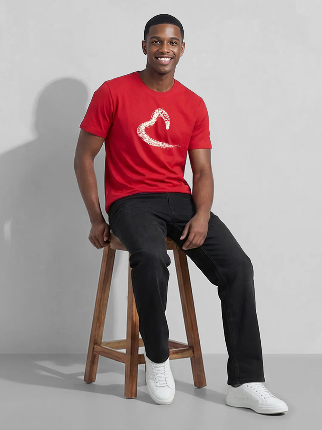 Red Moderno Fit Men's Love Graphic T-Shirt by Being Human Clothing - Image 4