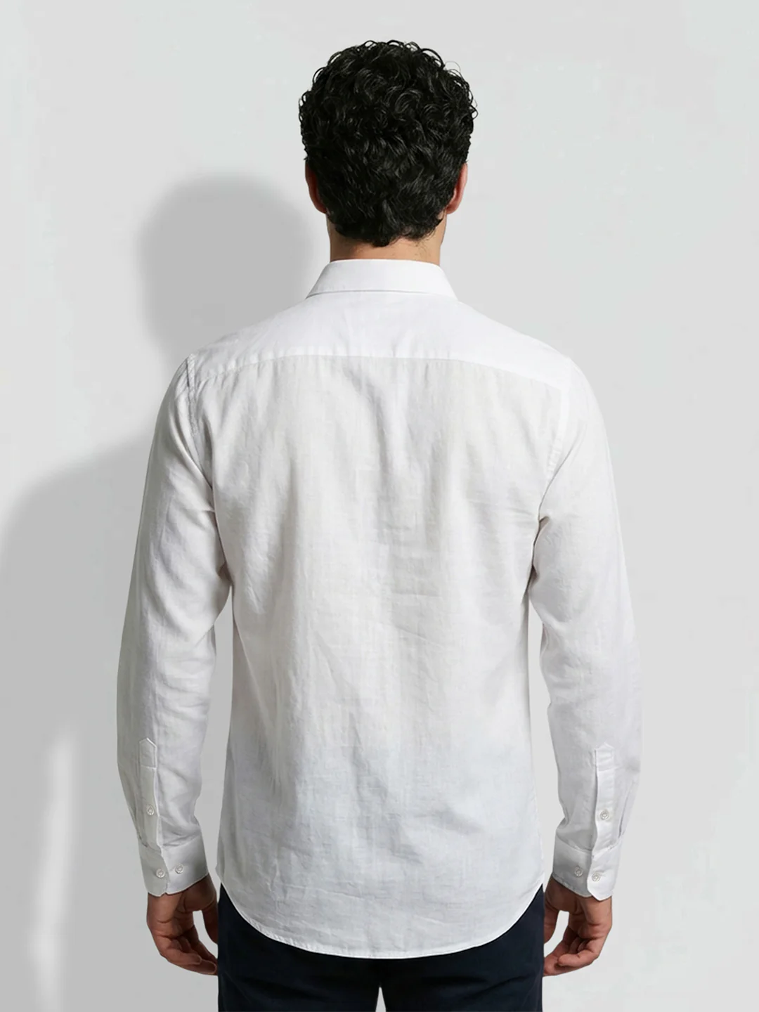 White Moderno Fit Men's Long Sleeve Shirt by Being Human Clothing - Image 3