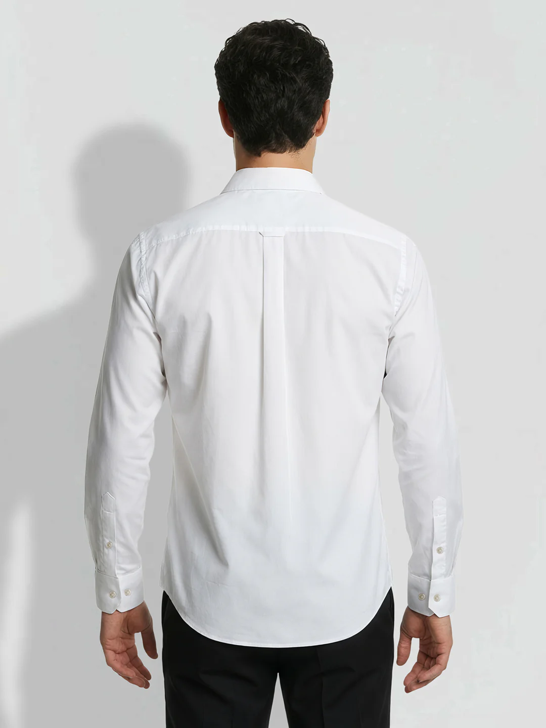 White Moderno Fit Men's Long Sleeves Spread Collar Shirt by Being Human Clothing - Image 3