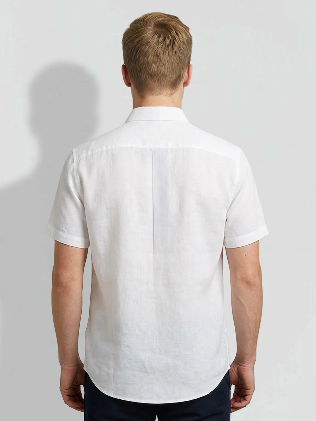 White Moderno Fit Men's Short Sleeves Casual Shirt by Being Human Clothing - Image 3